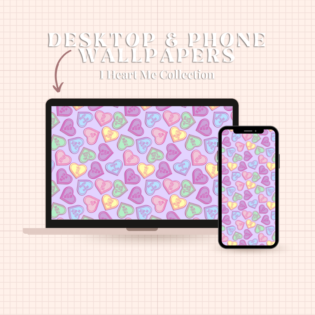 I Heart Me Purple Desktop & Phone Wallpaper