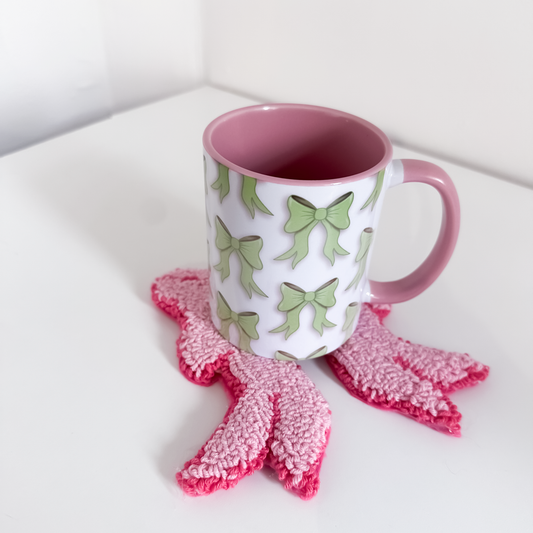 Green Bow Desk Ritual Bundle | Mug & Bow Mug Rug Set