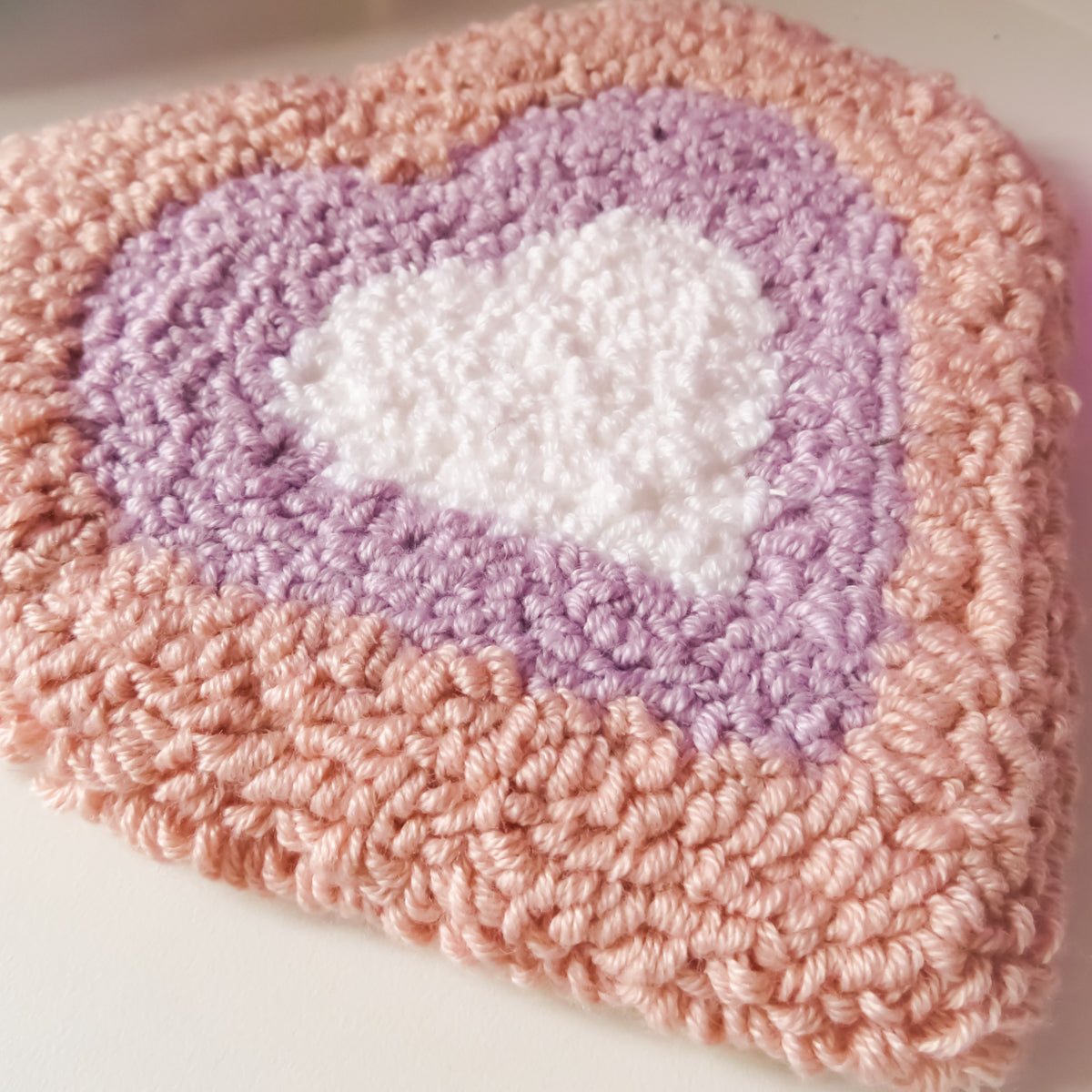 Pastel Pink Heart Mug Rug Coaster