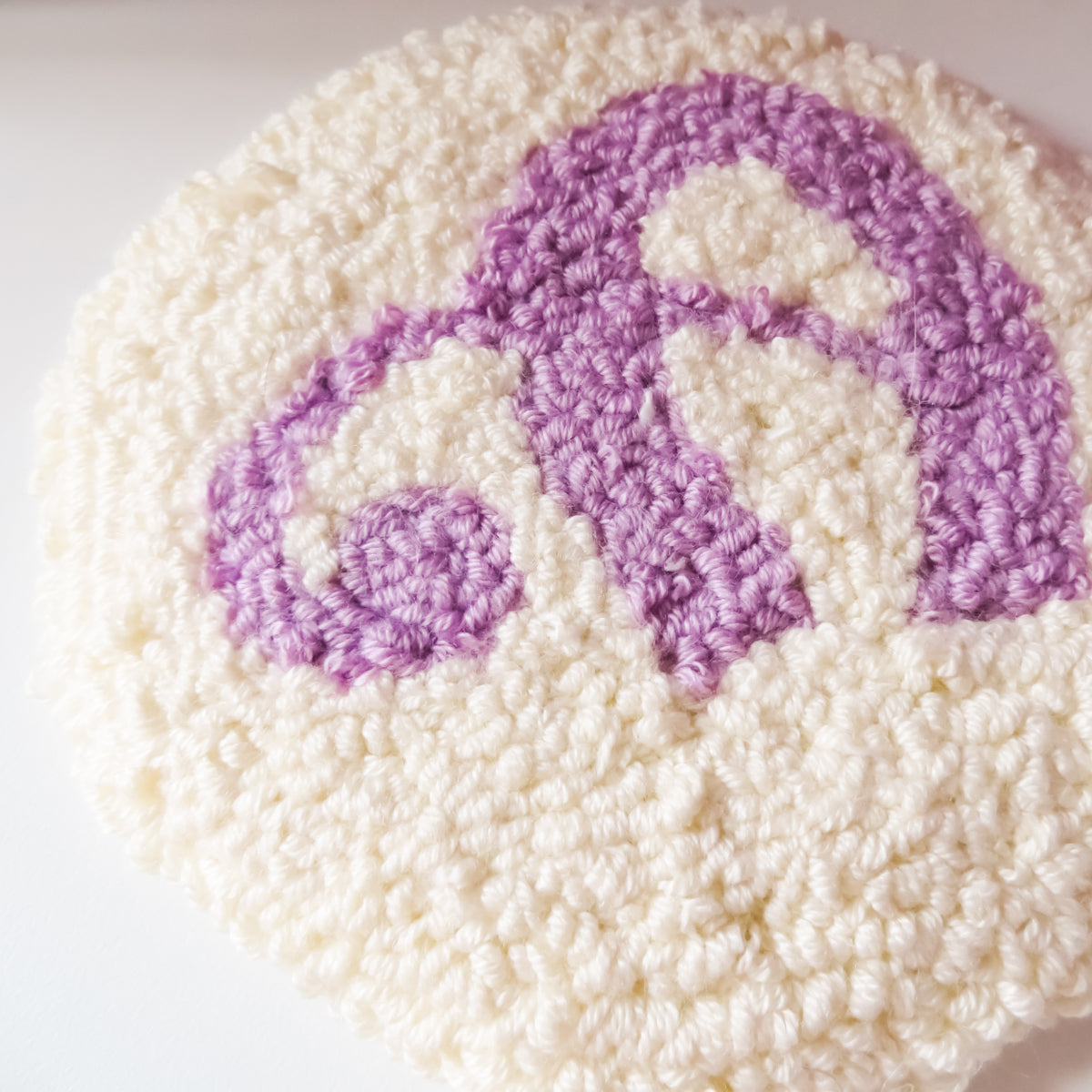 Lilac Initial Cream Round Mug Rug Coaster