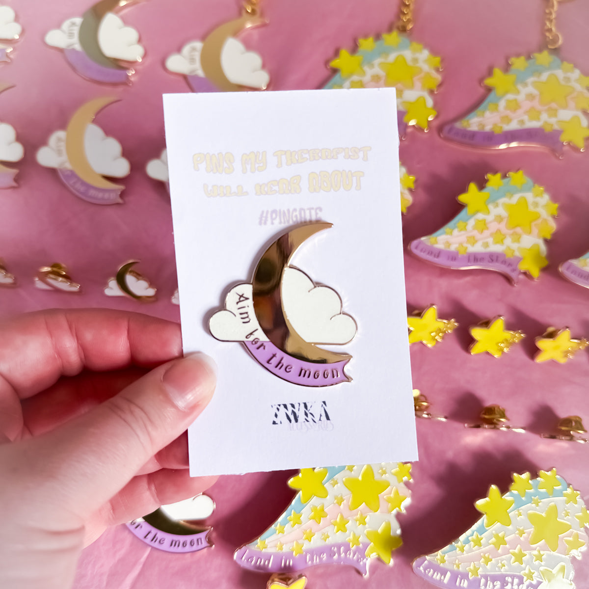 WTF Grade - Aim for the Moon Enamel Pin
