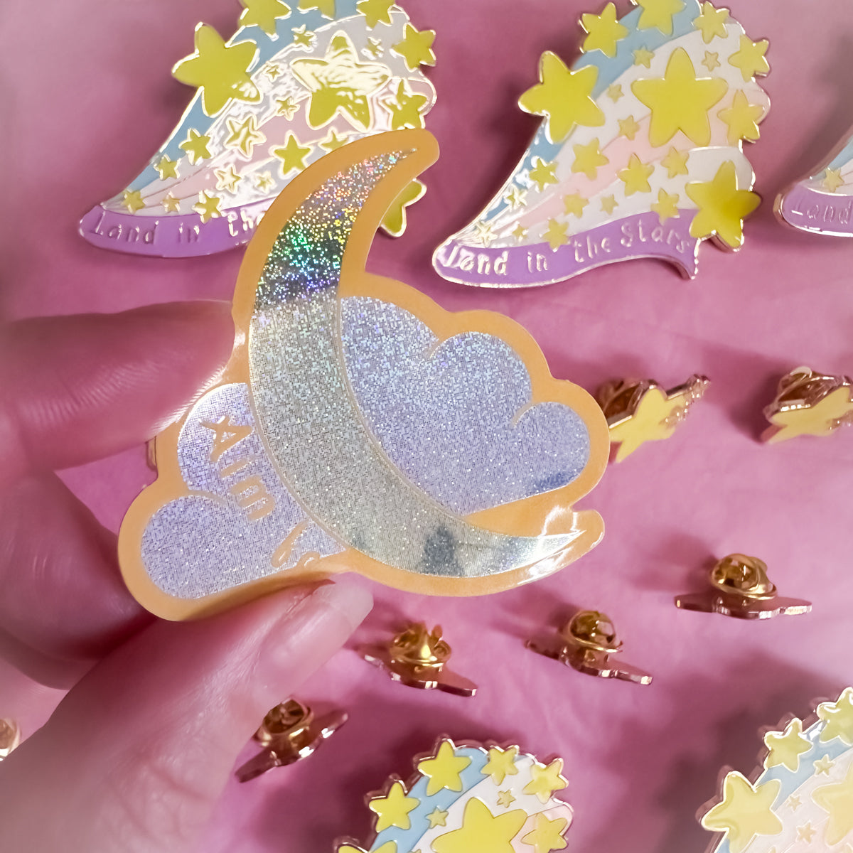 SECONDS - Aim for the Moon Glitter Sticker