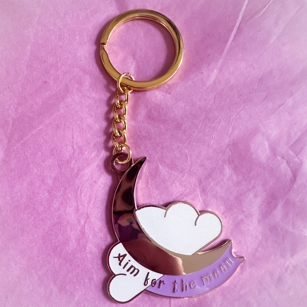 F Grade - Aim for the Moon Enamel Keyring