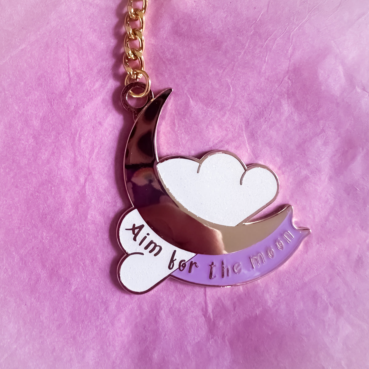 F Grade - Aim for the Moon Enamel Keyring