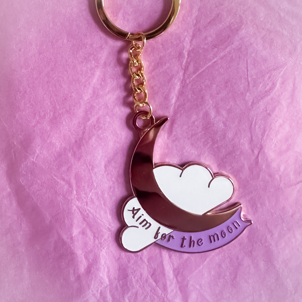 F Grade - Aim for the Moon Enamel Keyring