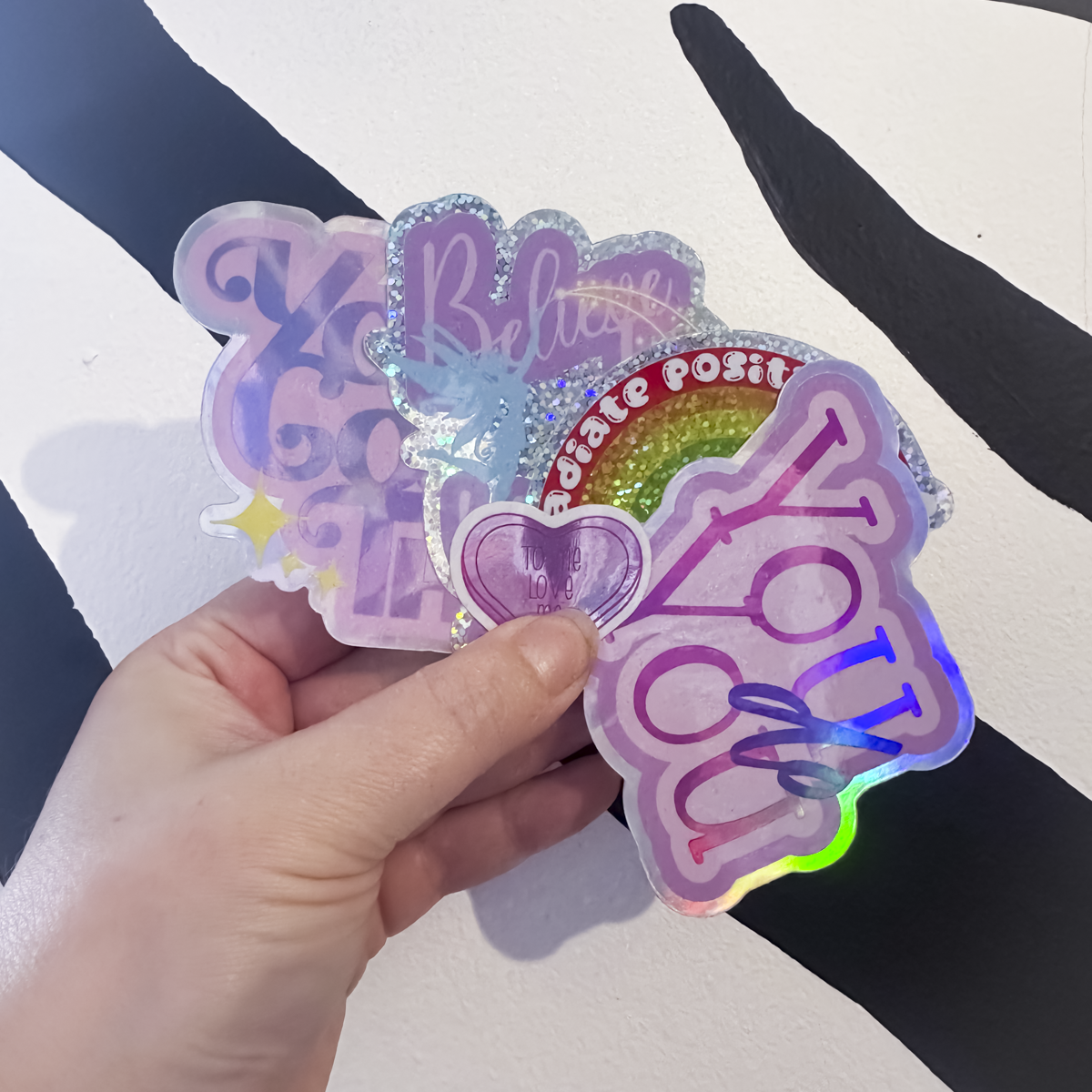 Positivity Sticker Bundle | Holographic & Glitter Stickers