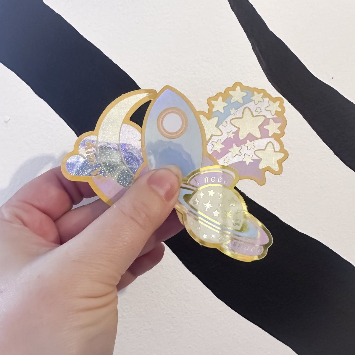 Space Sticker Bundle | Holographic & Glitter Stickers