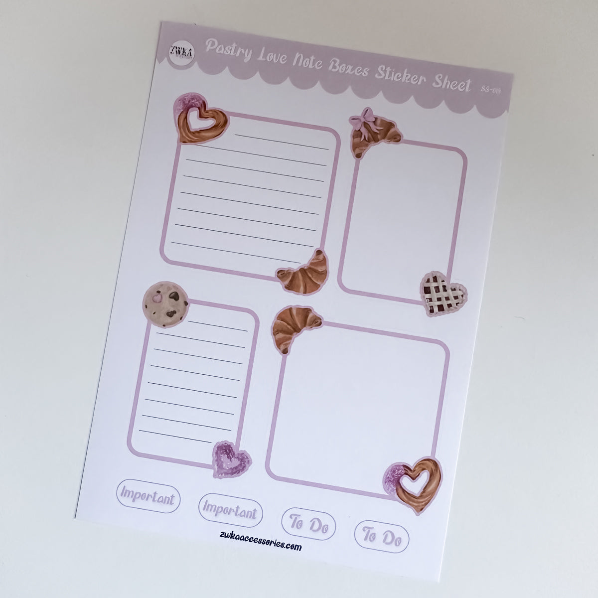 SECONDS - Pastry Love Note Boxes Sticker Sheet