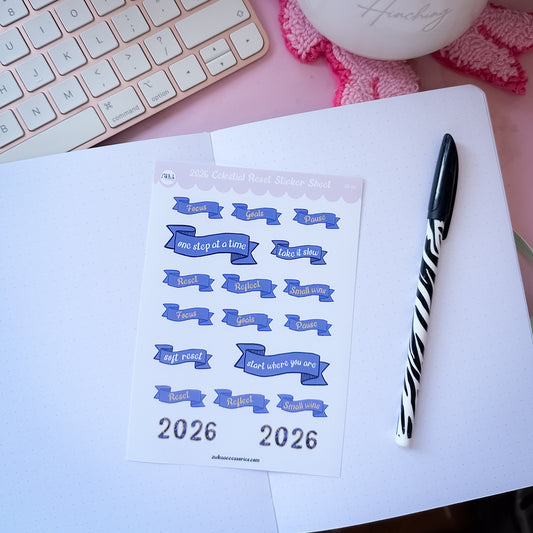 Motivational stickers with positive phrases for planner setup