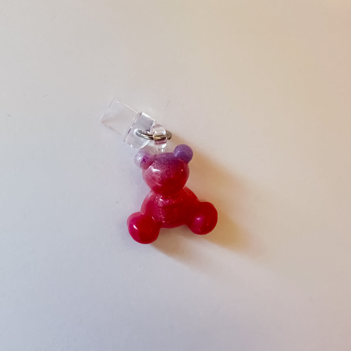 Mini Worry Bear Phone / E-Reader Charm – USB-C or Lightning Dust Plug Charm Accessory