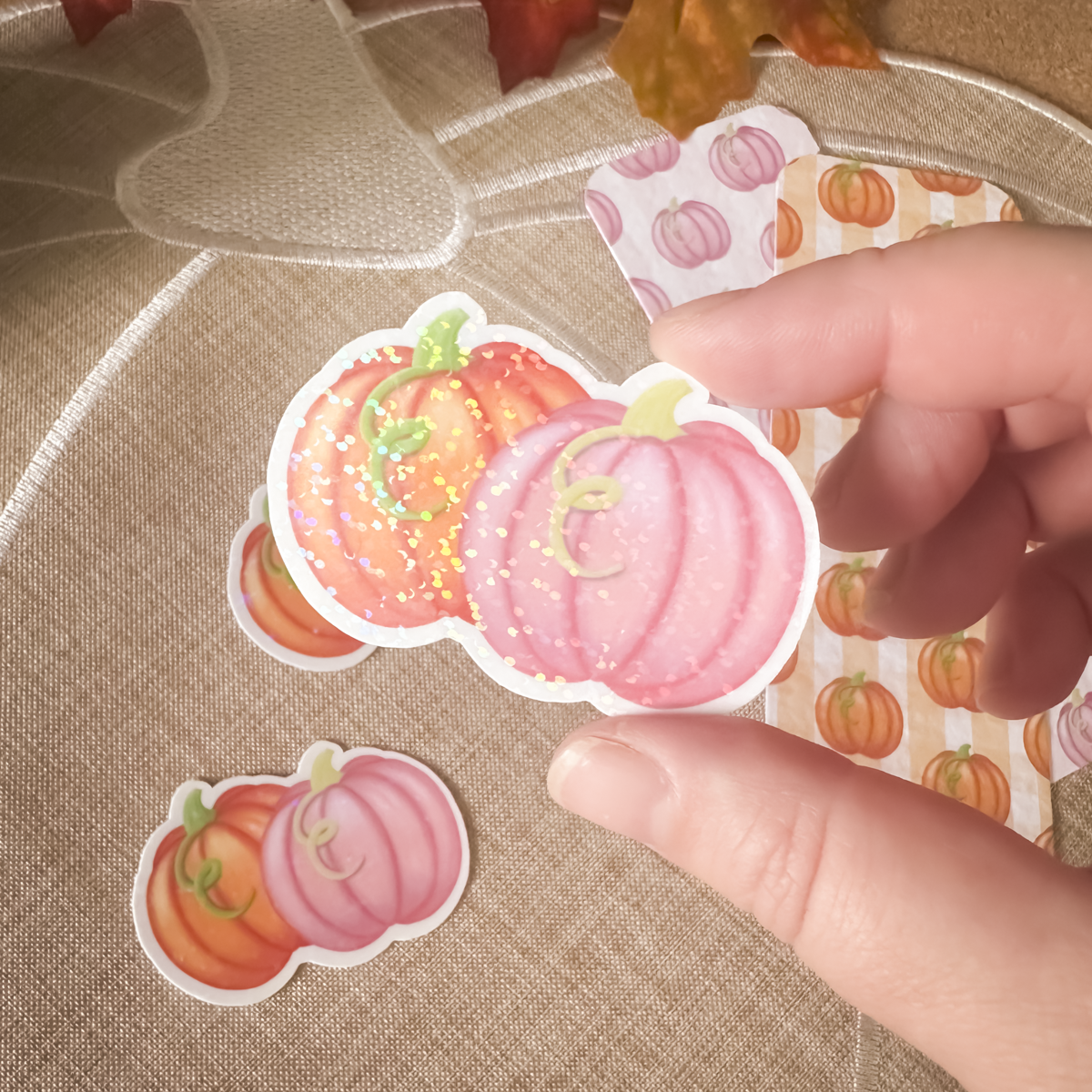 Orange & Pink Pumpkins Sticker | Autumn Sticker | Planner & Journal Sticker (Copy)