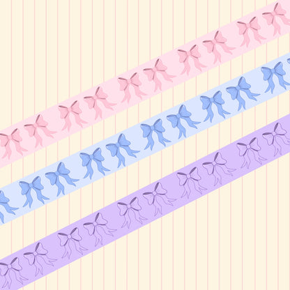 Little Bow Washi Tape | Pink, Lilac & Powder Blue Bow Washi Tape