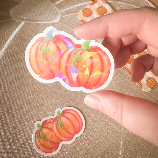 Pair of Orange Pumpkins Sticker | Autumn Sticker | Planner & Journal Sticker