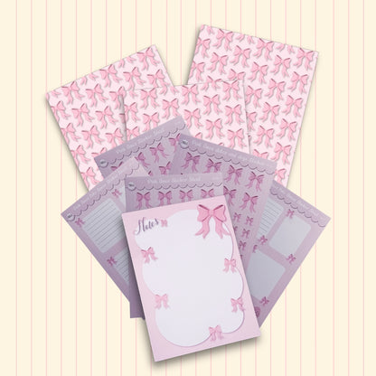 Little Bow Journal Set | Pink, Lilac & Powder Blue Stationery Bundle