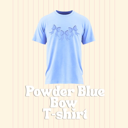 Little Bow Adult T-Shirt | Pink, Lilac & Powder Blue Bow T-Shirt