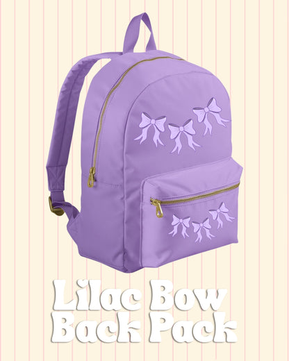 Cute everyday lilac bow backpack