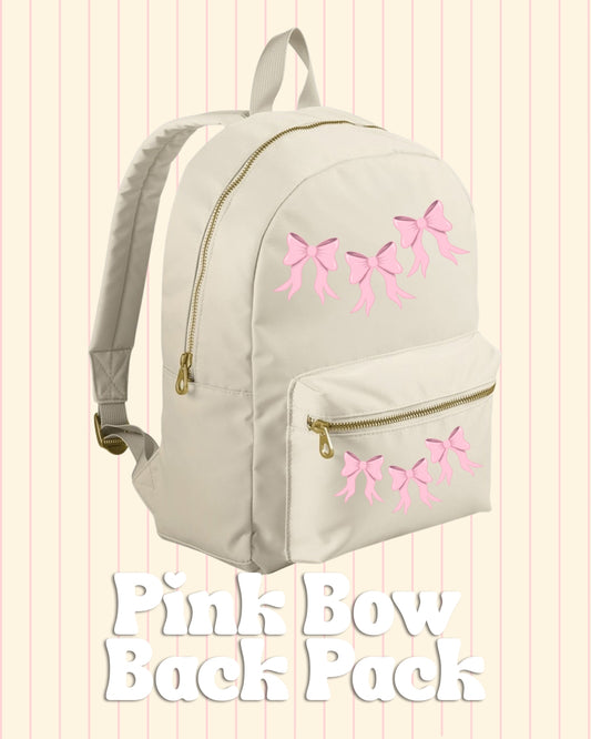 Pink Bow Backpack by ZWKA Accessories