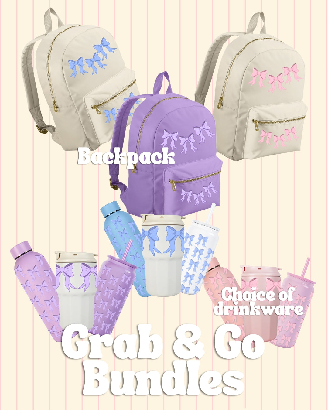 Grab & Go Bundle featuring backpack and drinkware