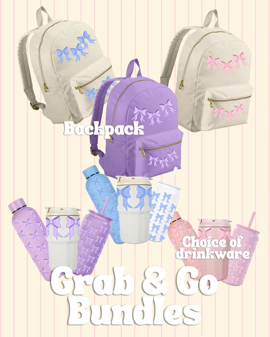 Grab & Go Bundle featuring backpack and drinkware