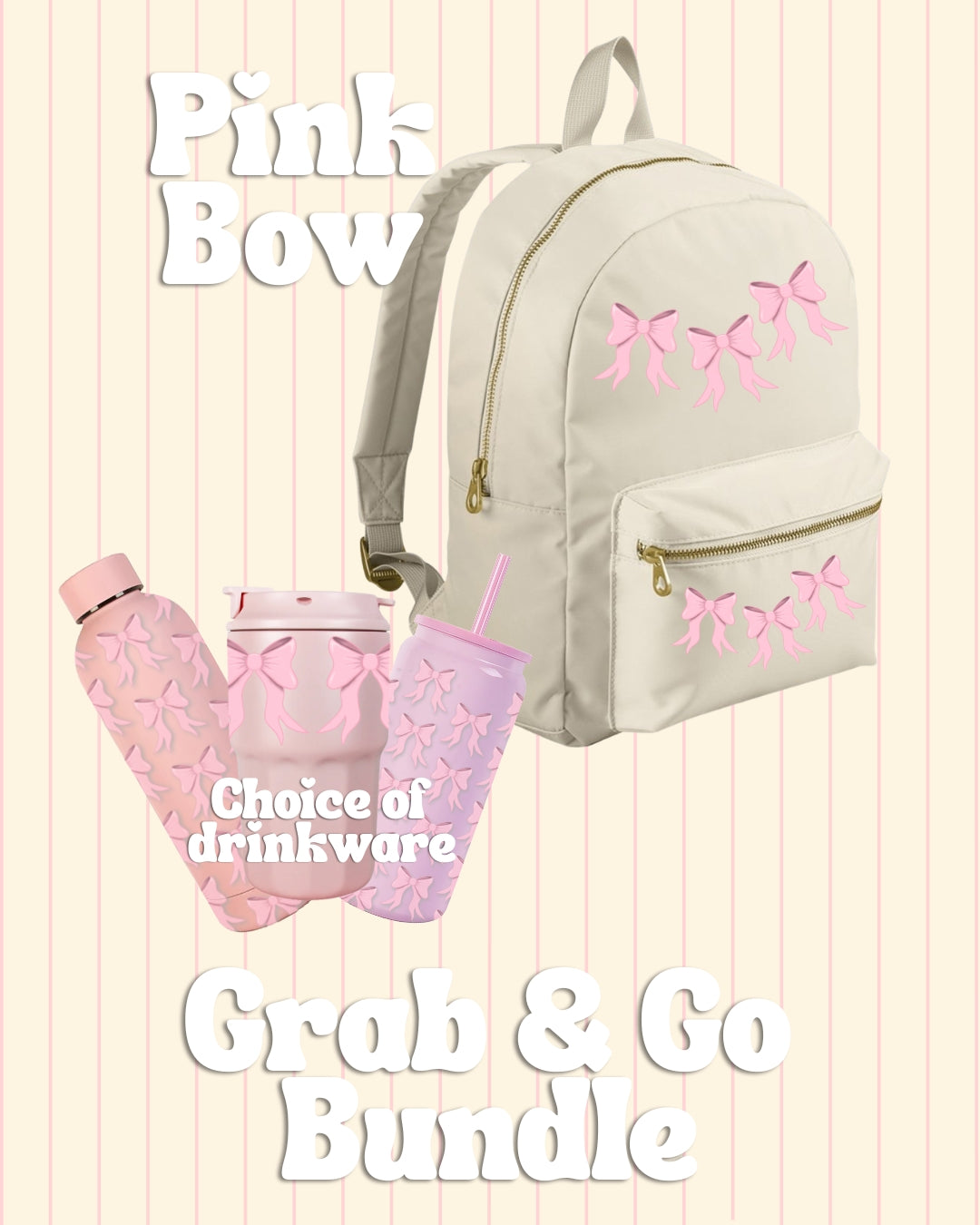 Pink Bow backpack bundle