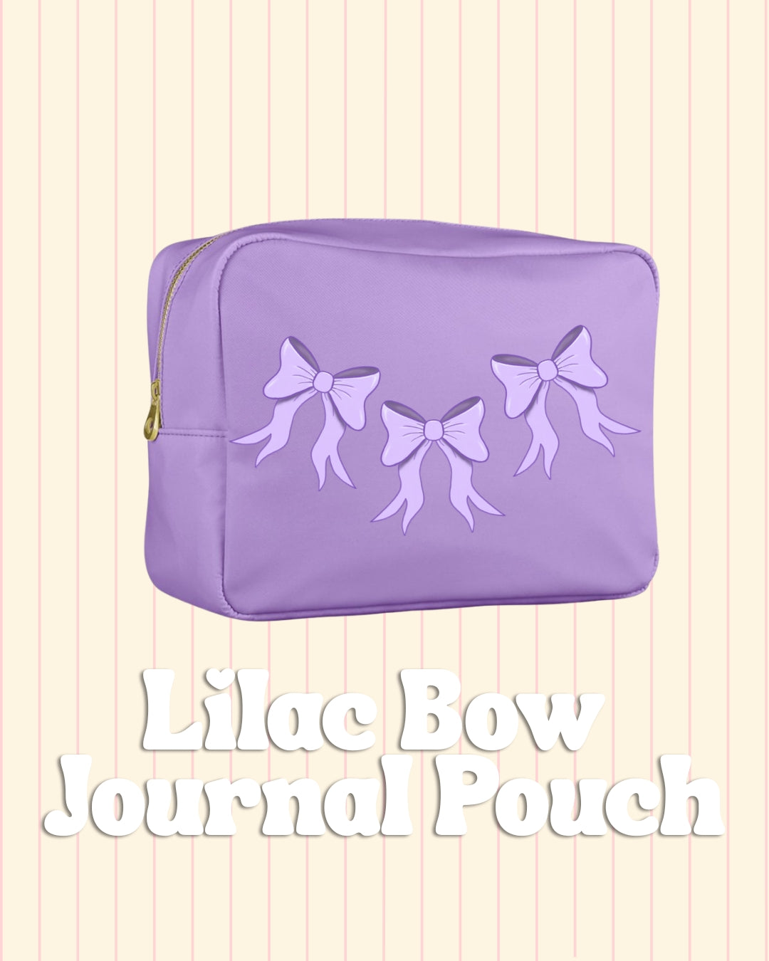Cute stationery and accessory case with lilac bow design