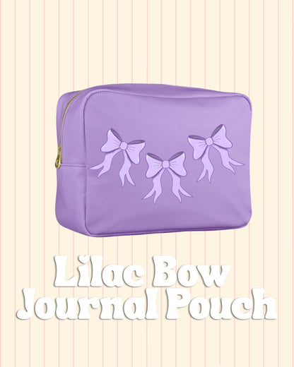 Cute stationery and accessory case with lilac bow design