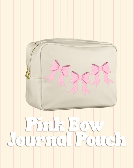 Pink bow journal pouch