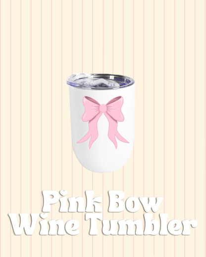 Pink bow stemless wine tumbler