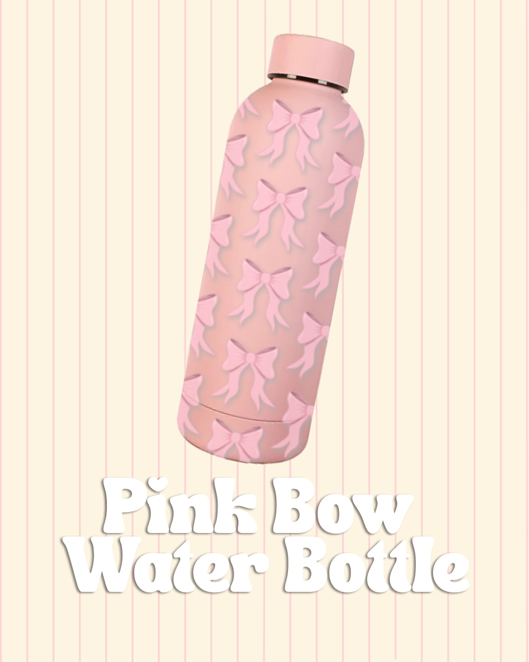 Pink bow reusable water bottle