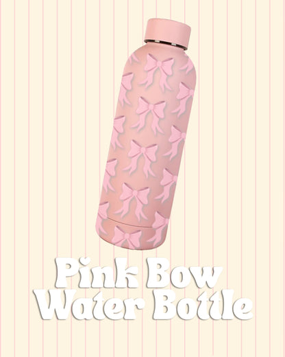 Pink bow reusable water bottle