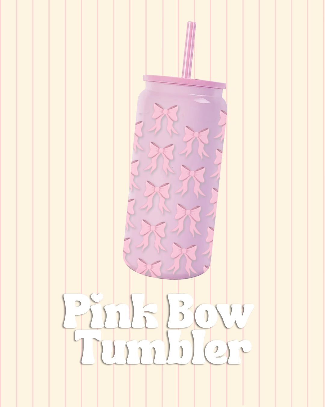 Pink bow cold cup