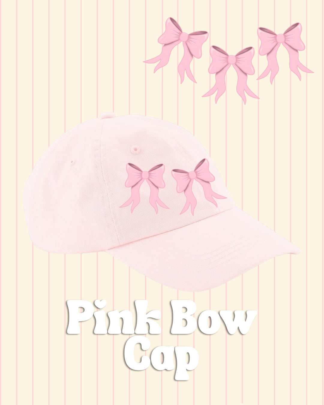 Pink bow baseball cap by ZWKA Accessories