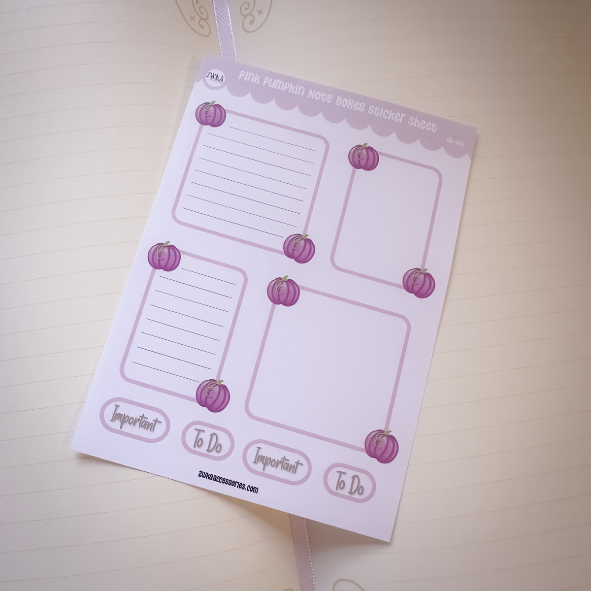 Pink Pumpkins Note Boxes Sticker Sheet