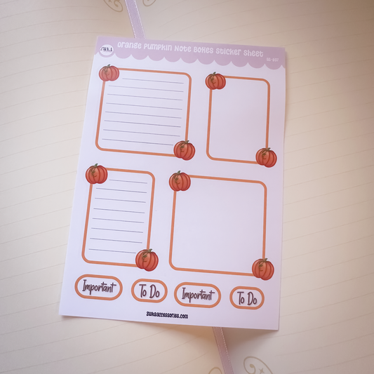 Orange Pumpkins Note Boxes Sticker Sheet