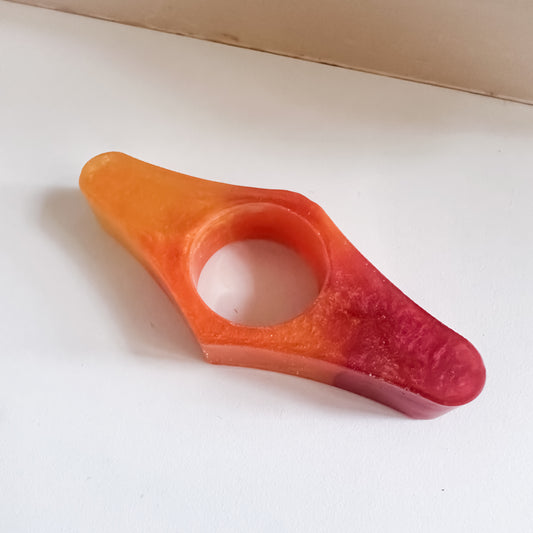 Red and Orange Resin Book Page Holder | Handmade Reading Thumb Holder