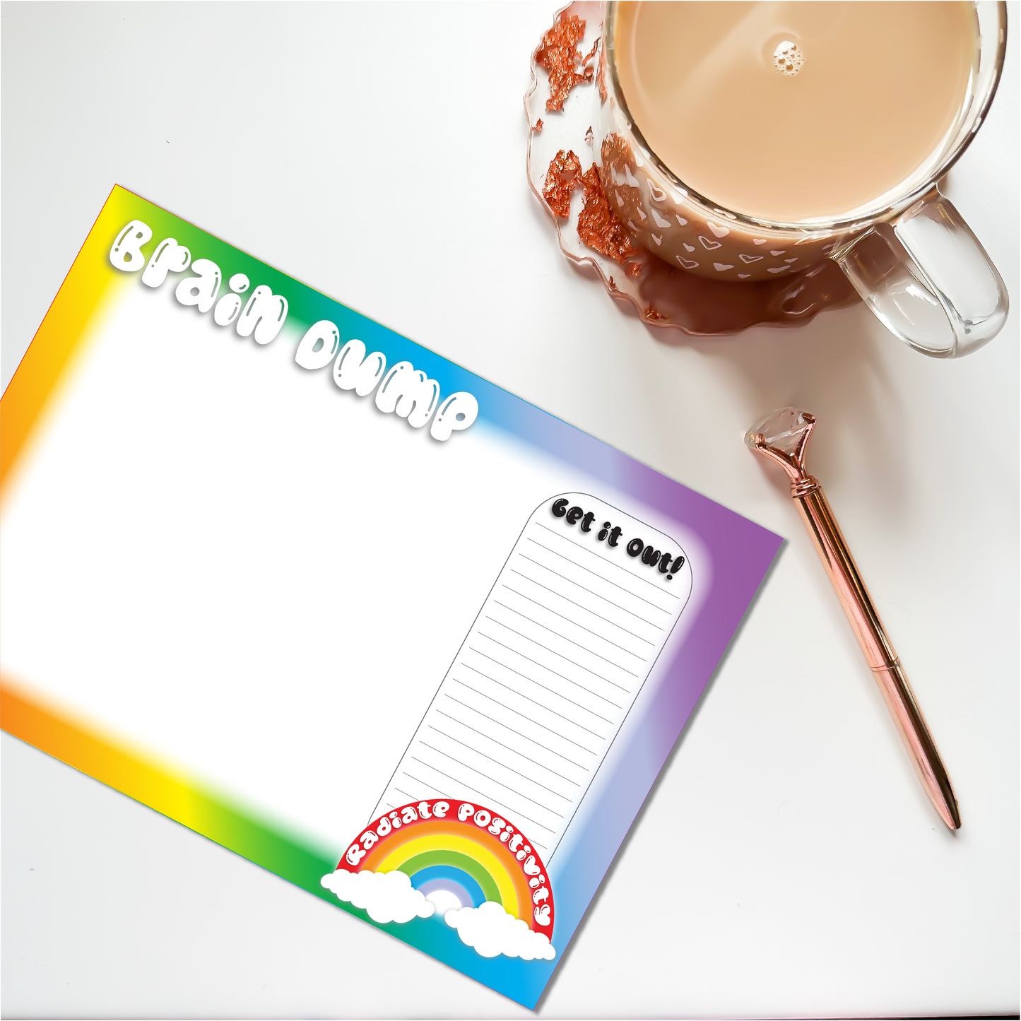 Radiate Positivity Brain Dump A4 Plain Notepad