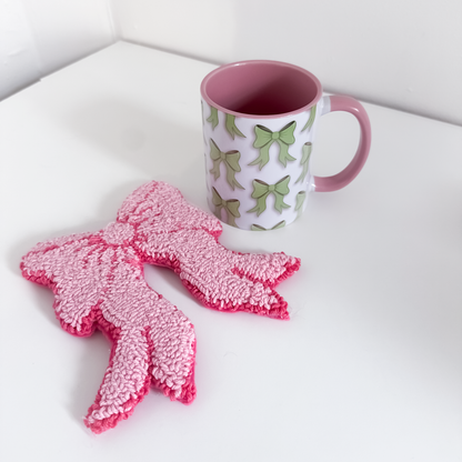 Green Bow Desk Ritual Bundle | Mug & Bow Mug Rug Set