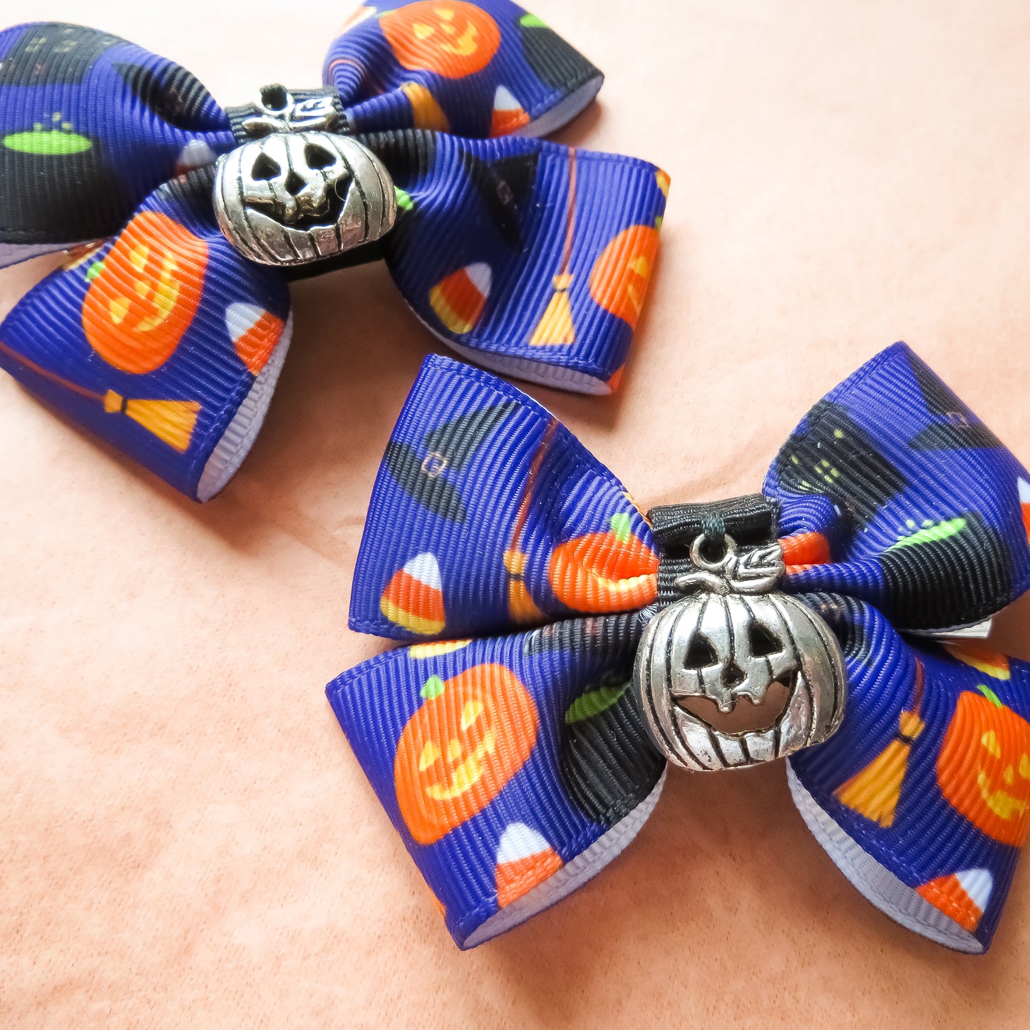 Pumpkin themed Hair Bows