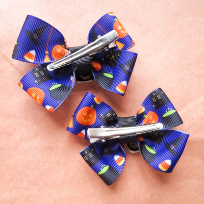 Pumpkin themed Hair Bows