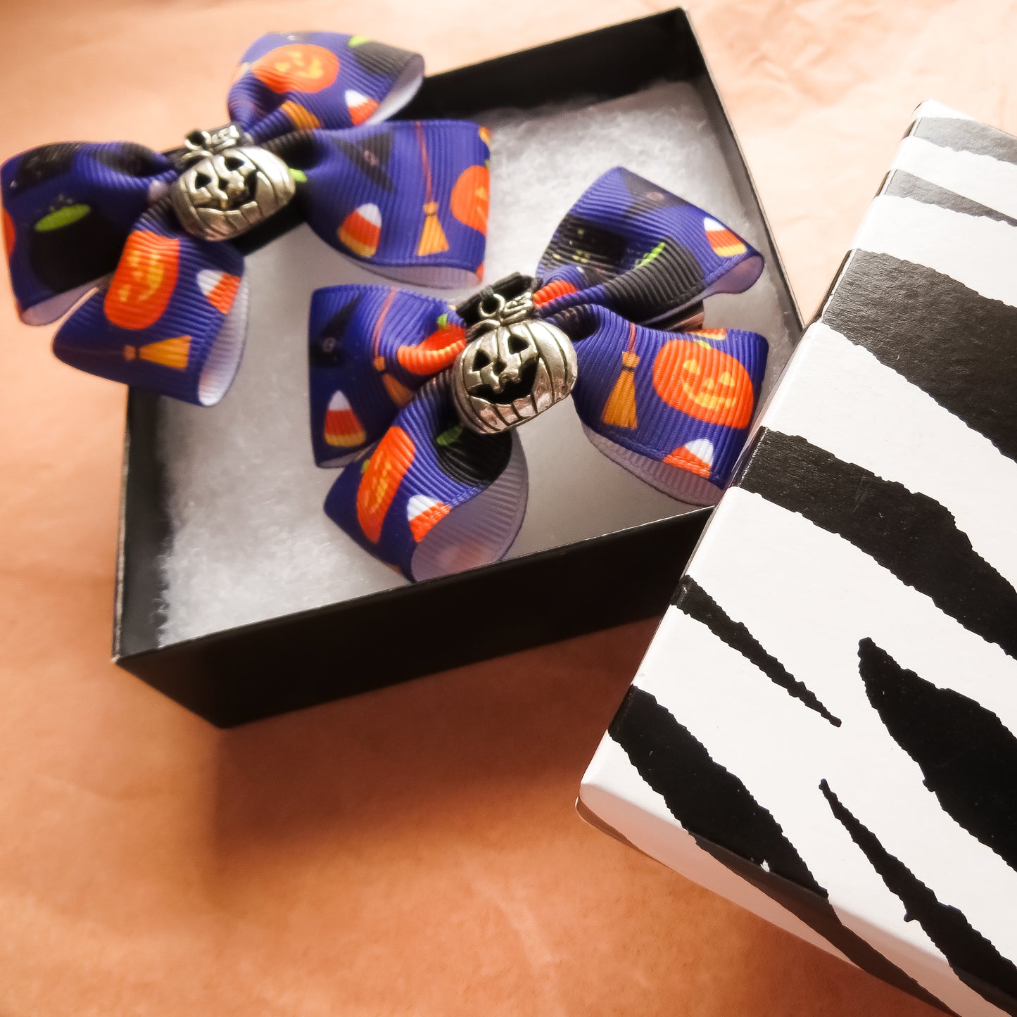 Pumpkin themed Hair Bows