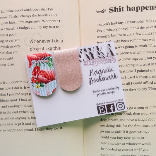 Flamingoes Rose Gold Magnetic Bookmarks