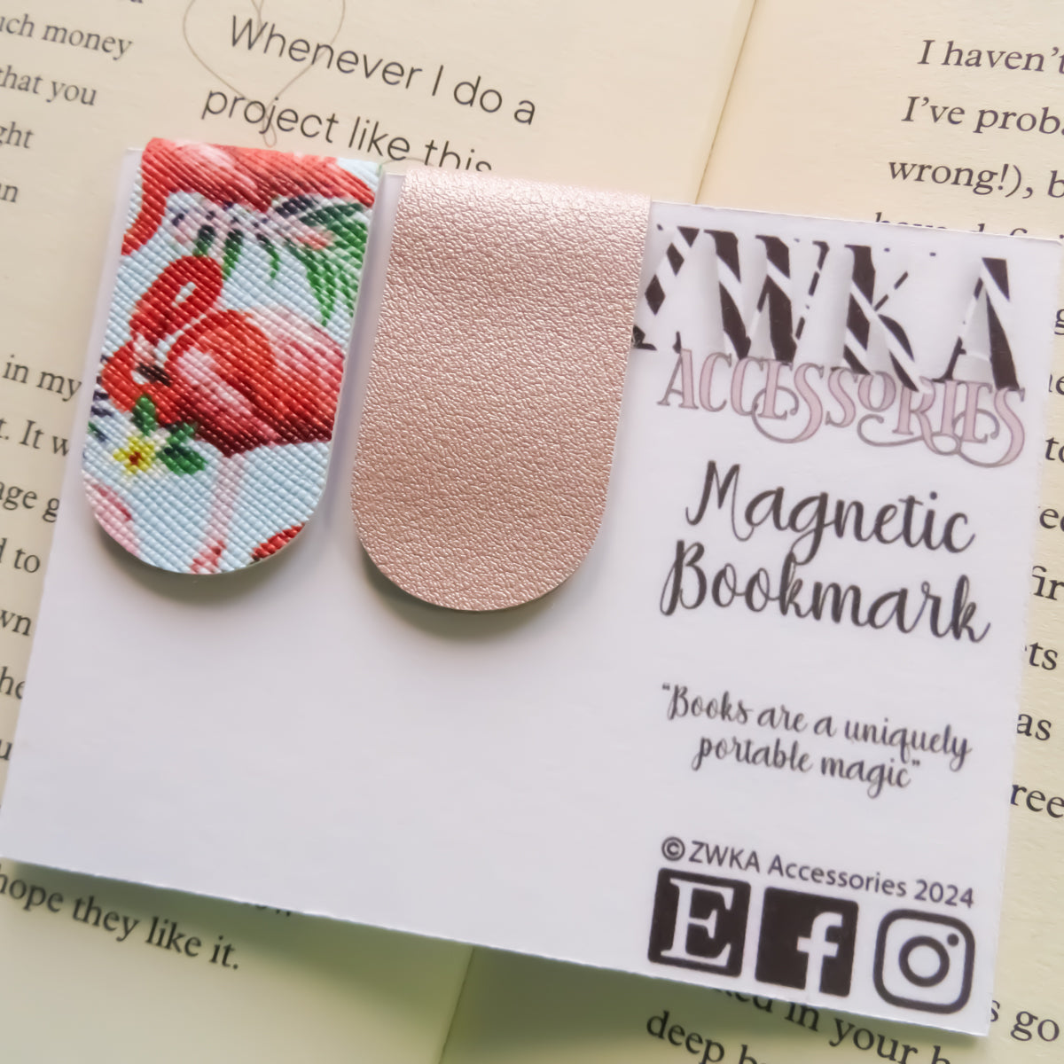 Flamingoes Rose Gold Magnetic Bookmarks