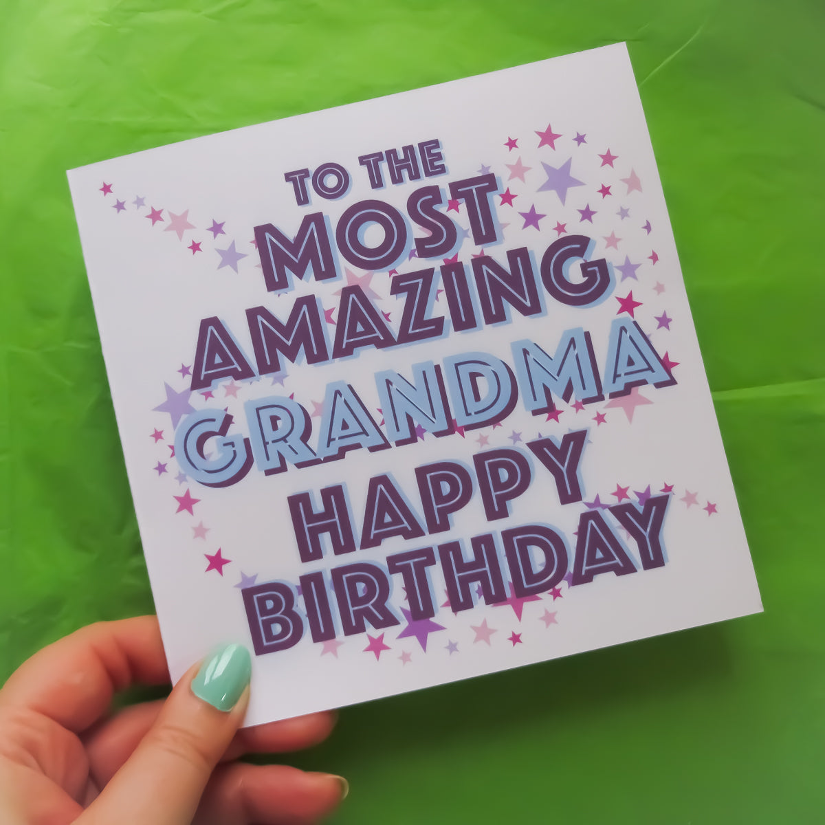 To the Most Amazing Grandma Happy Birthday Greeting Card front view