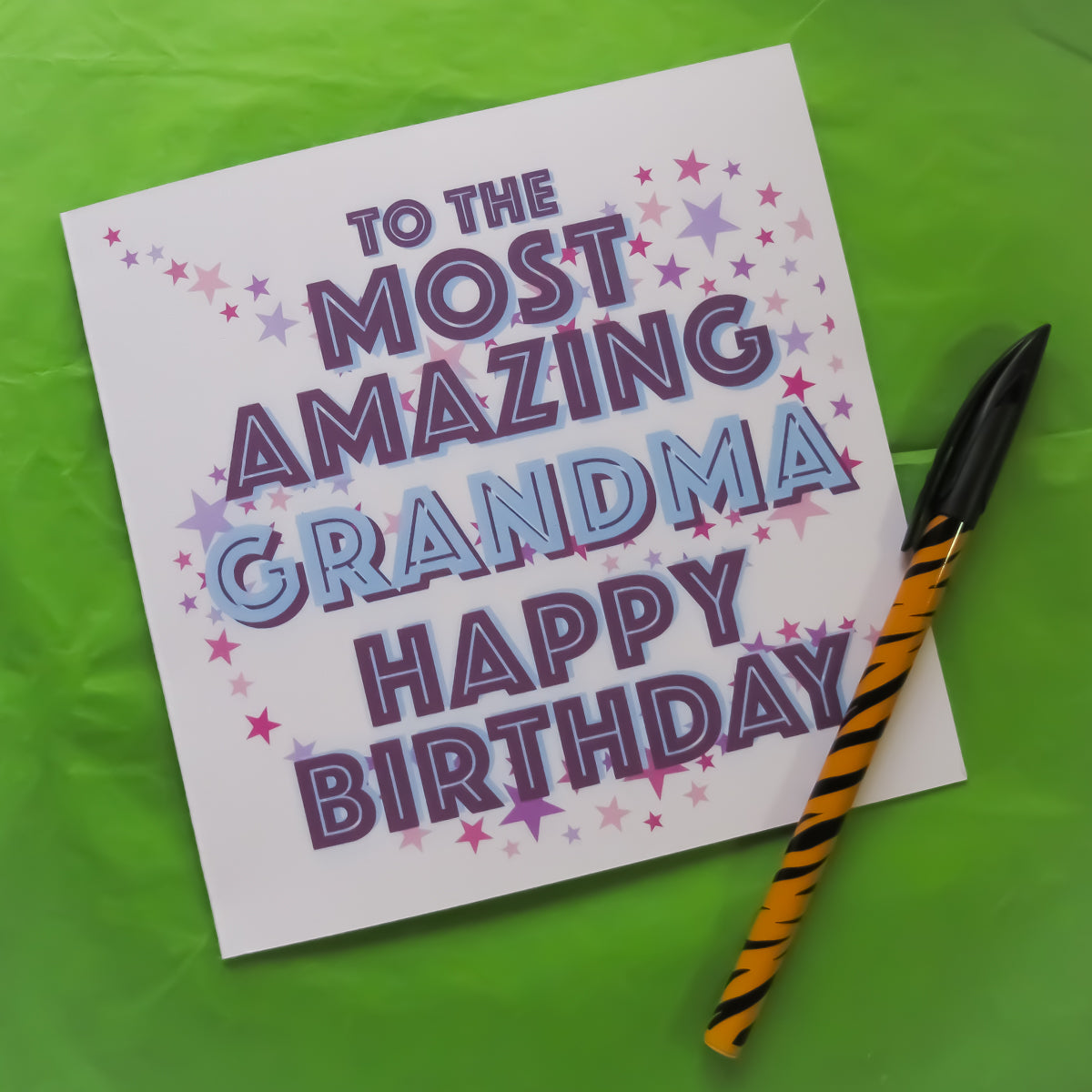 To the Most Amazing Grandma Happy Birthday Greeting Card front view