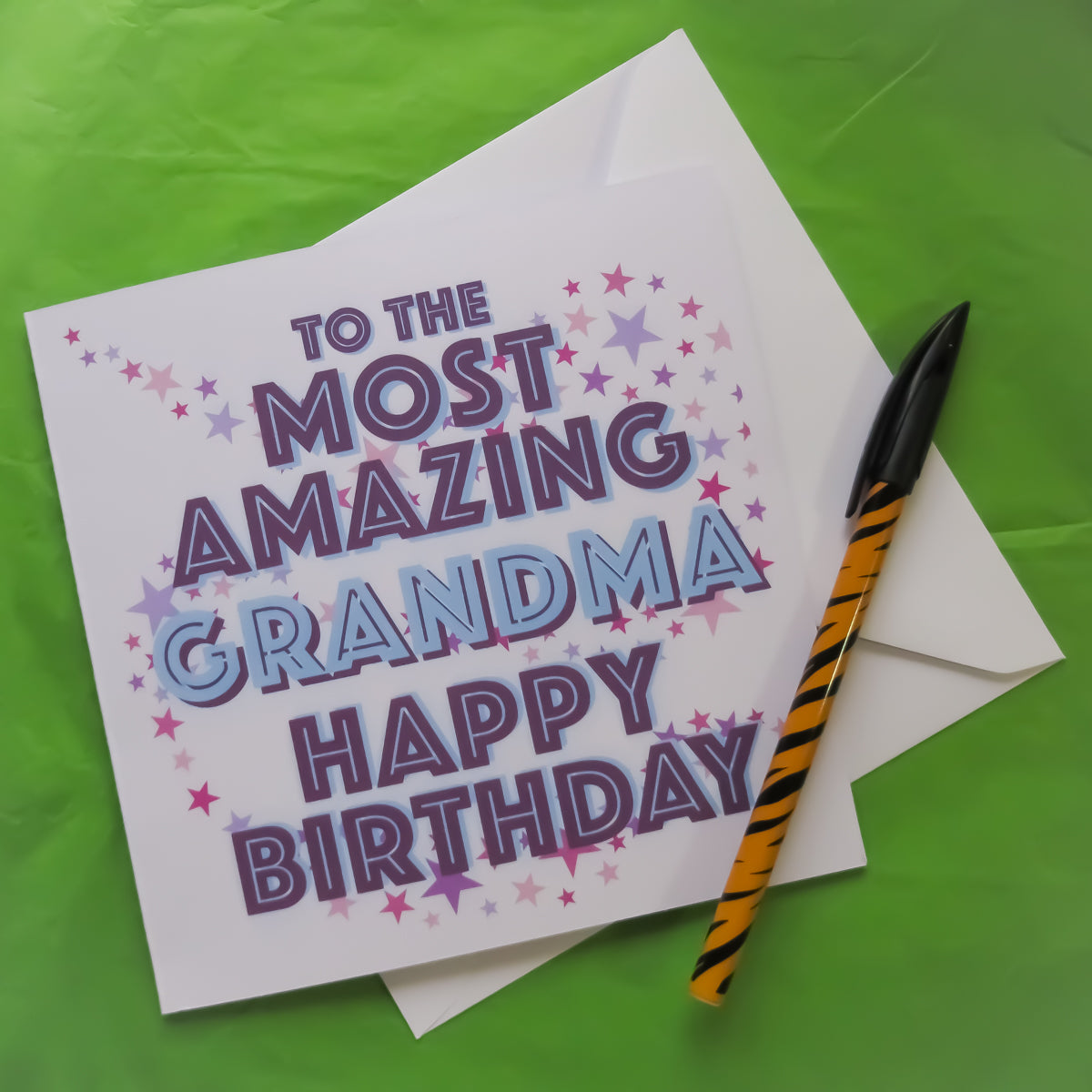 To the Most Amazing Grandma Happy Birthday Greeting Card front view