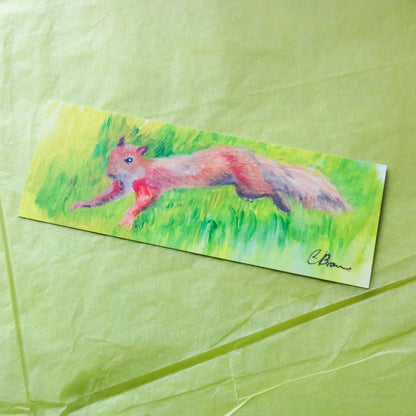 Squirrel Watercolour Painting Velvet Bookmark