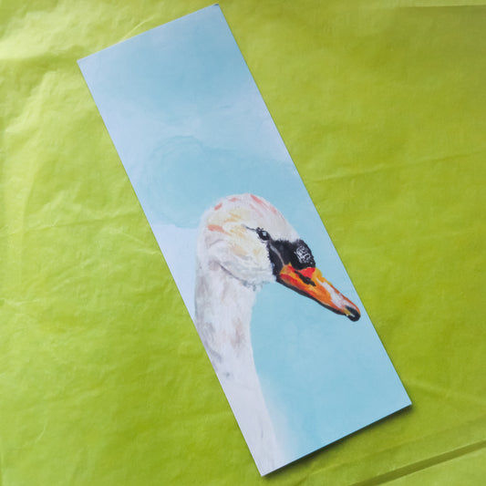 Swan Watercolour Painting Velvet Bookmark