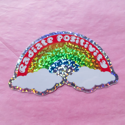 Radiate Positivity Glitter Sticker