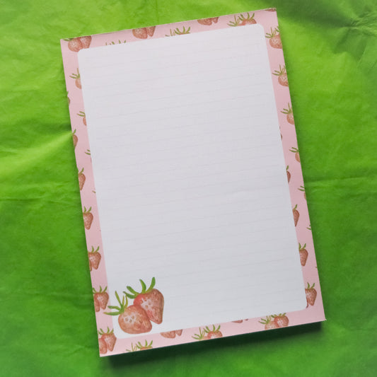 Strawberry A5 Lined Notepad