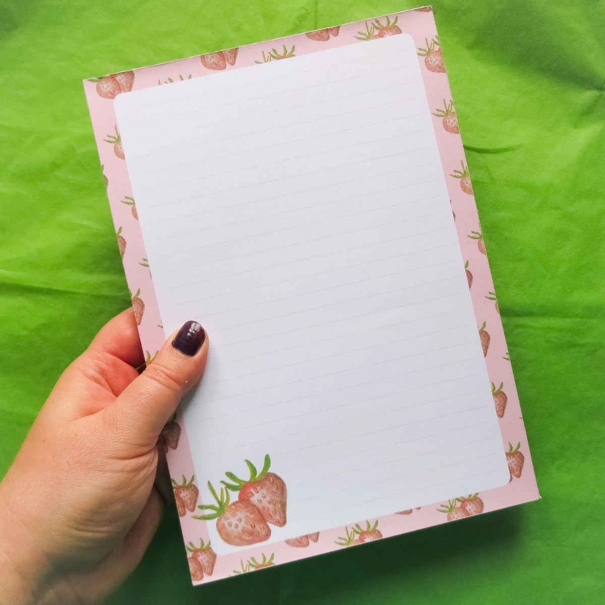 Strawberry A5 Lined Notepad